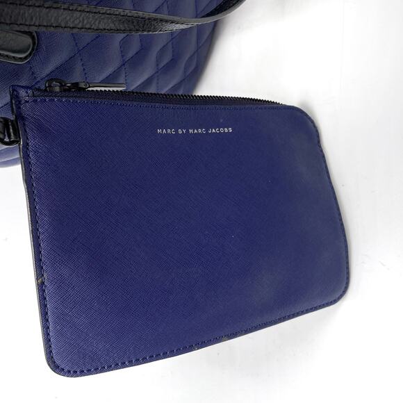 Marc Jacobs Metropolitote Tote Bag Blue Quilted Leather Large‎ - Picture 9 of 12